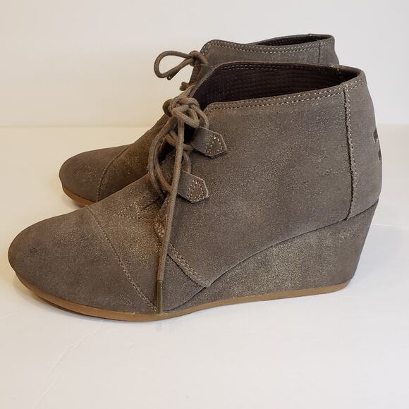 Toms Gold Kala Wedge Heel Bootie Women's 9 - Picture 4 of 10